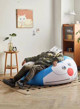 ?懒人沙发豆袋躺睡休闲阳地上小沙发儿童FVO可卡通躺可椅台卧室豆
