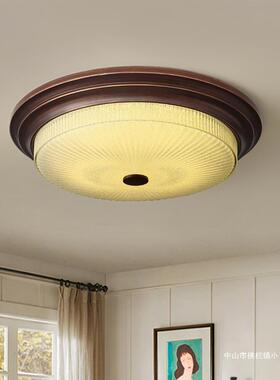 美式吸顶灯d卧室灯简古约复乡村法式圆形间le客厅主卧RIJ房书房灯