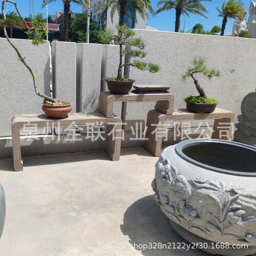 福旧建石雕花架盆景石头花底座ql00115古庭院园做仿石材石雕花架