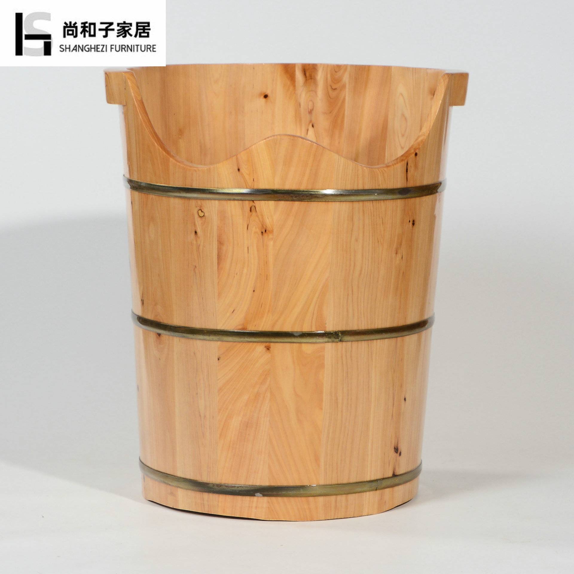 熏蒸香柏木足浴桶泡脚木桶家用高深桶木质洗脚桶过小腿实木足疗桶