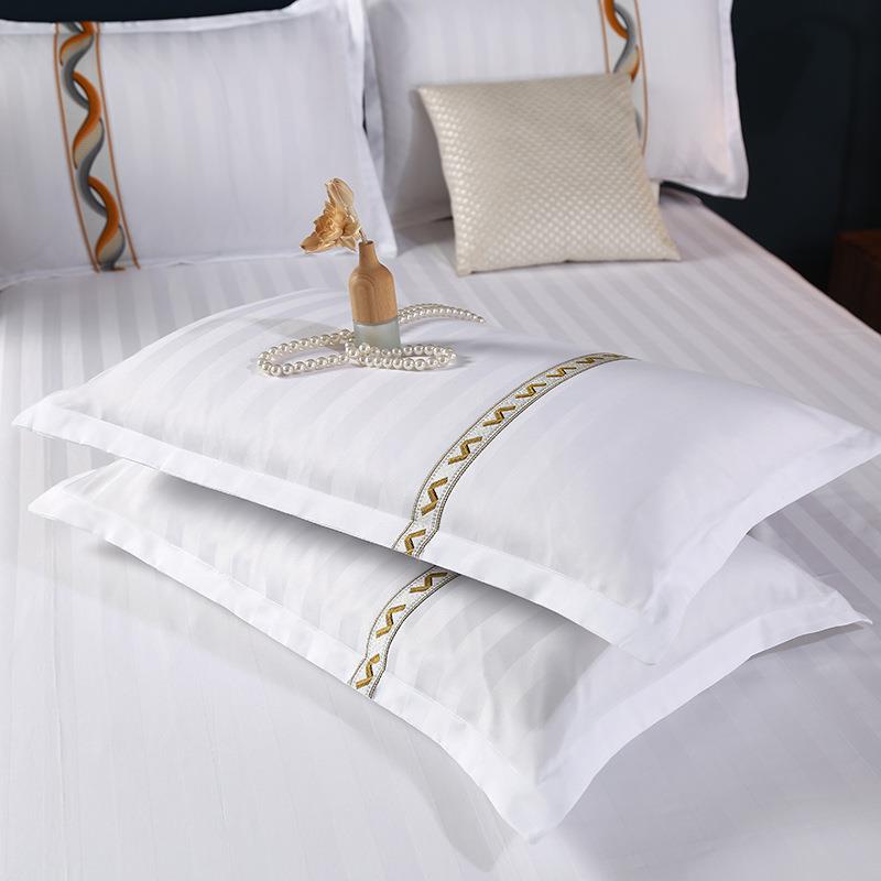 民宿用白色草四件VPM套单酒店布床被套三件套宾馆加厚床上品