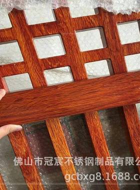 米景凉区亭护栏六铝合金圆转印木纹方管热转印不OUE锈钢木纹色椭