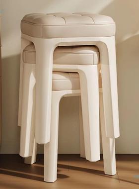 家用收UNP凳子纳凳软包凳可叠妆放化凳矮凳简约凳餐桌椅子书方桌