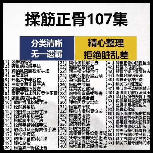 中医揉筋正骨手法推拿视频课程实操全集完整版全套松解术徒手大全