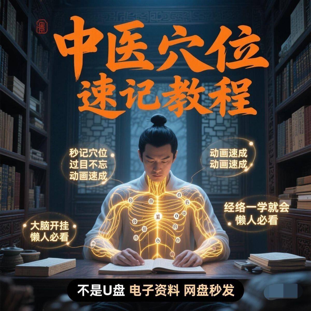 中医经络穴位全脑速记视频教学快速记忆动画形象加深记忆课程高考