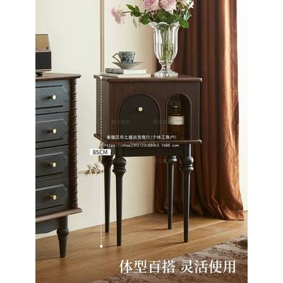 法式复古床实木沙发客边几小户型白蜡木28032中古风边厅柜柜窄头