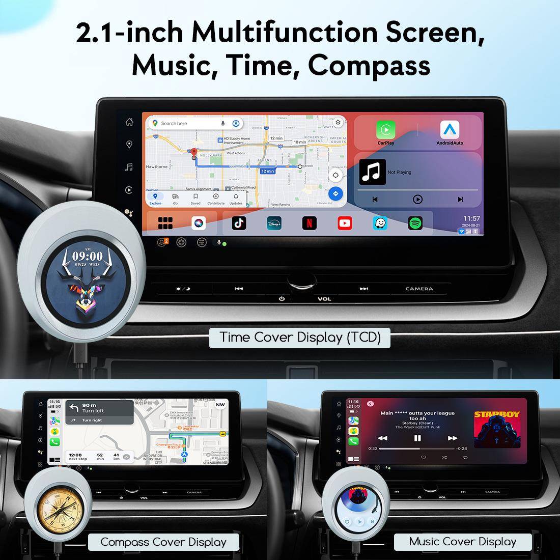 原车有线转无线CarPlay+安卓13系统高通6125八核车载视频盒