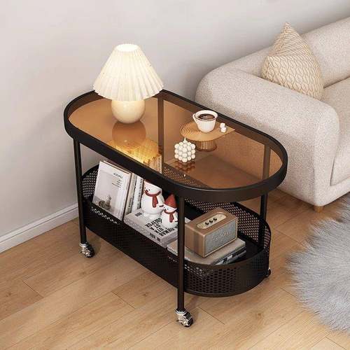 简约沙小户型动椭圆边客厅奶油风茶几小几JKA桌子卧室玻璃移小推