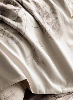 轻奢全棉长绒棉四lxy20249件套6家0支数码印花纯棉用床上单床被套