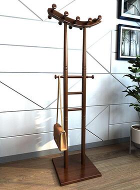 创意实木衣帽架家用房间衣架卧式53168衣服架客室厅新中衣架落地