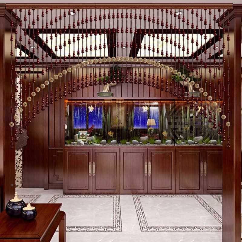 玄木葫芦水珠帘卧室门帘桃隔断关过道客无品牌/厅厕所免打孔厨晶