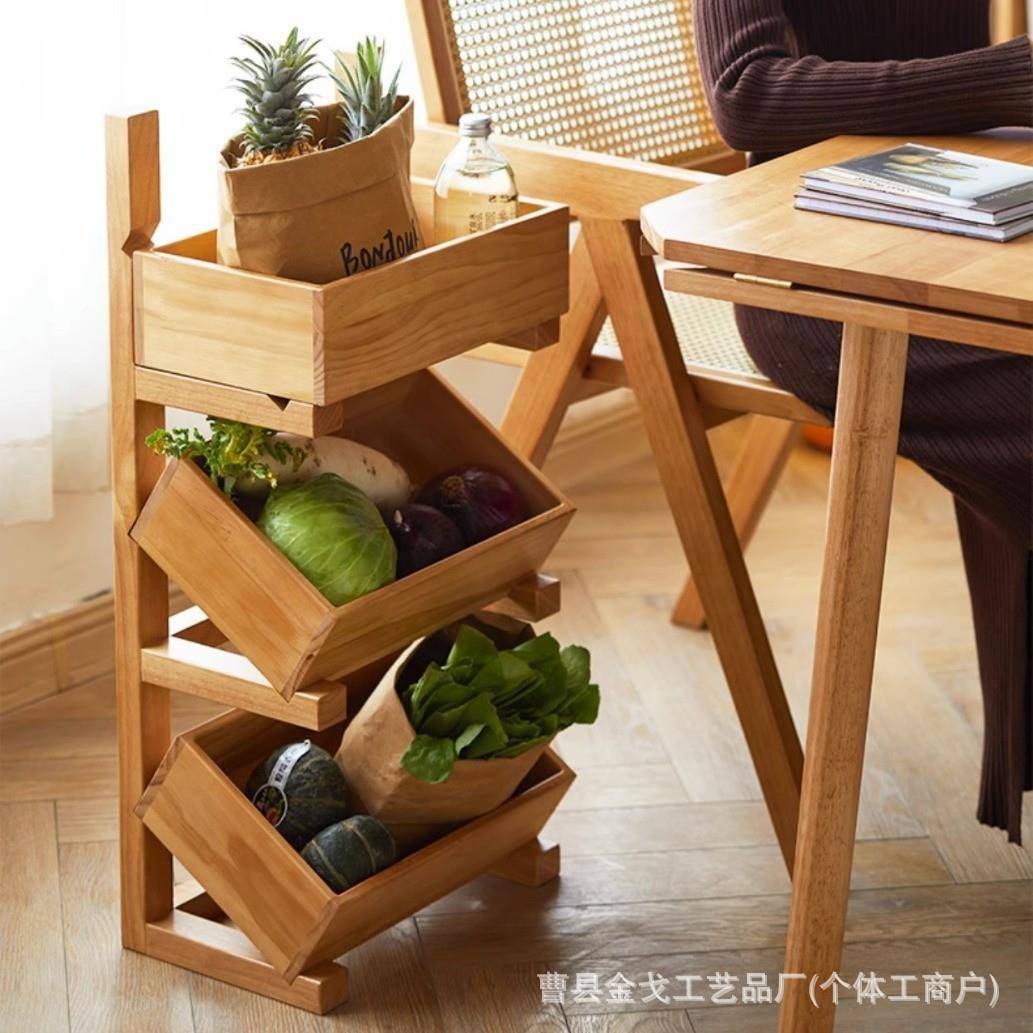 竹调料厨收纳架房双层抽拉式谷物罐整理架木无品牌/制油盐理酱醋