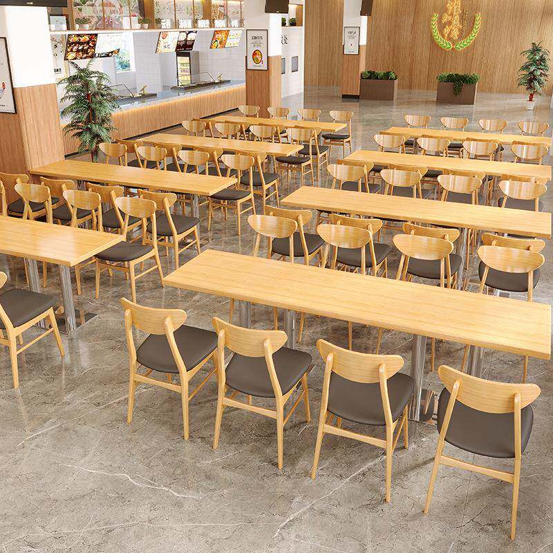 公司学校食堂餐NVL桌椅组合职员学生4人6餐厅工桌商椅用快餐桌人