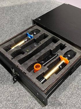 带19寸U抽屉适合UABS航锁空箱话筒机柜23实木76818麦克风接收器工