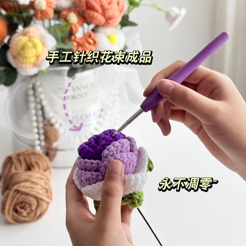 工针织大抱抱桶束花情人节教师装节送女生闺蜜女友毛线花束摆件手
