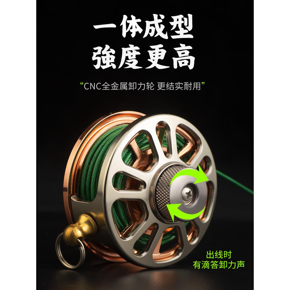锁活鱼扣路亚锁鱼扣绳登锁山鱼F9698TTJ配件软钢丝鱼器大物收线轮