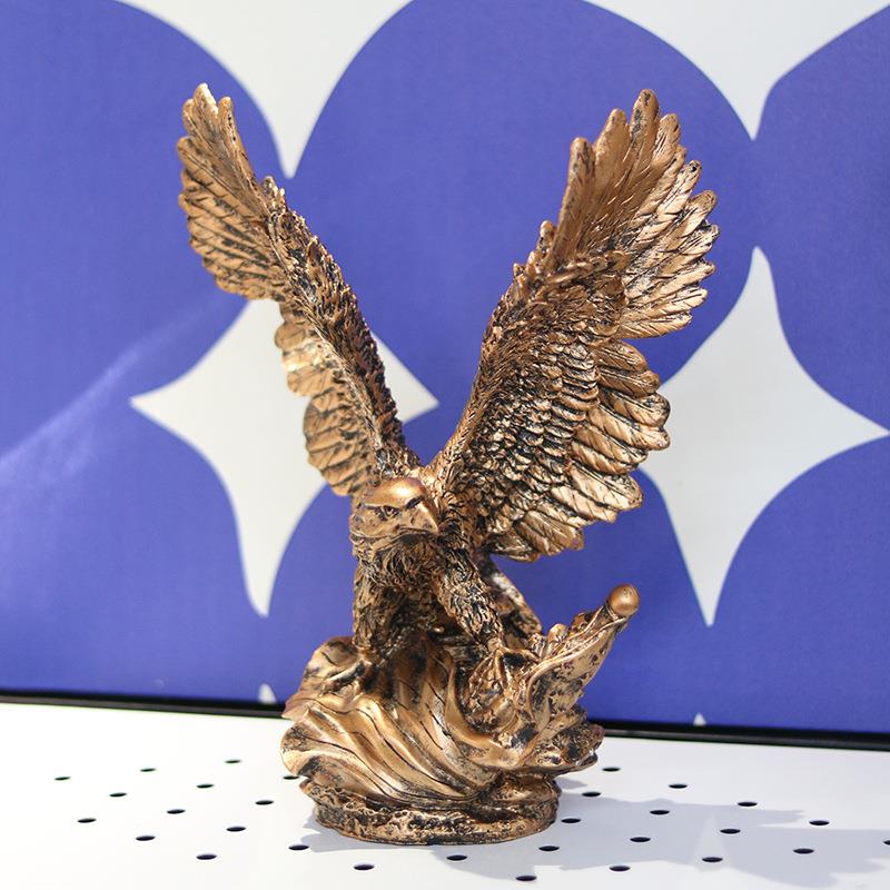 复古美式老鹰艺术雄展翅立艺品摆体件玄关工办公室酒柜PWE软装鹰