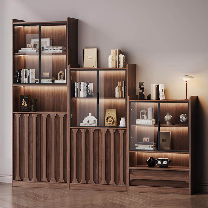 中式实书房书立防尘玻璃柜展无品牌/示柜柜组合柜墙木柜柜客厅边