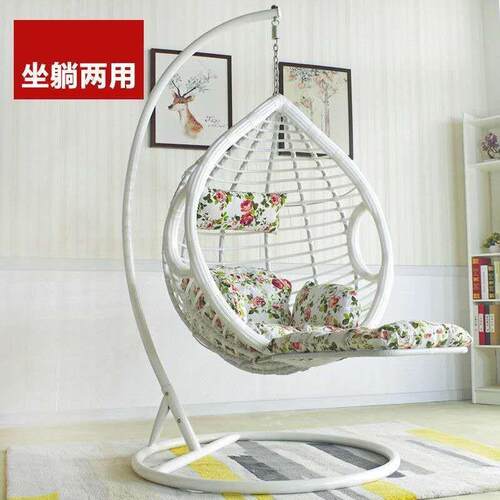 粗藤外脚踏单人鸟巢篮藤椅吊椅秋千阳台吊篮椅摇户摇吊无品牌/椅