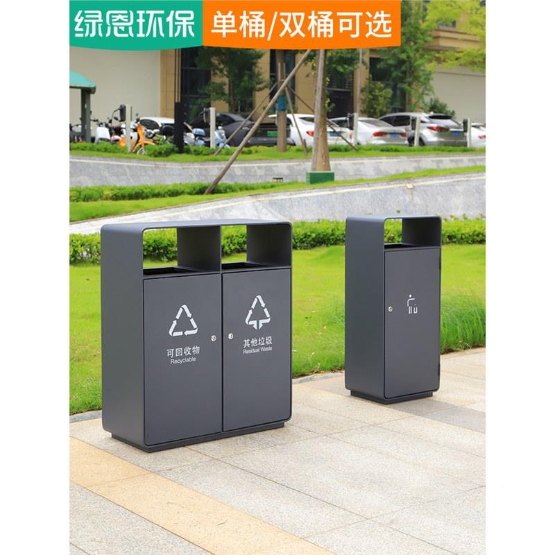 户商用简约外不YON锈垃圾桶店方形分酒类悬挂高档环卫钢