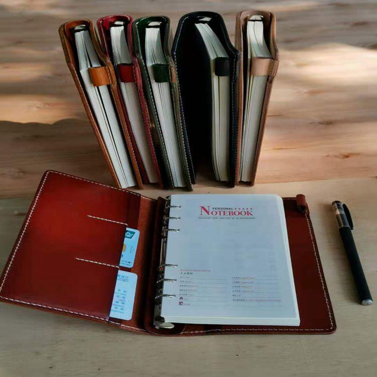 厂家批5202古植皮活页CCA笔记本树复膏皮商务旅游记事鞣皮本子办