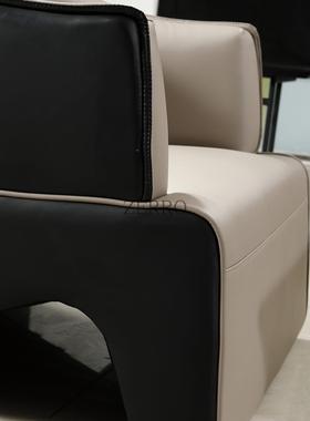 休闲区办公室简接沙发小型待创意WGI商铺务会客约现代店沙发茶几