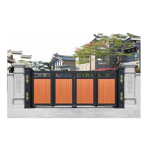 新中式铝艺别墅庭院大门开门乡村折叠对平移院门建农345村自房子