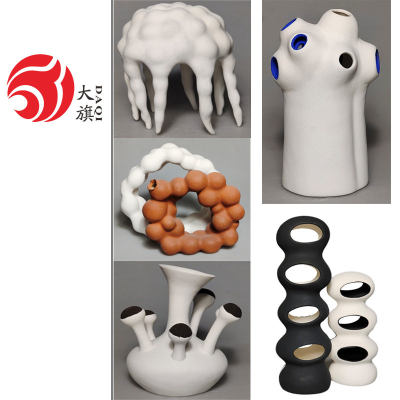 现代艺术白色陶瓷手工花瓶摆件
