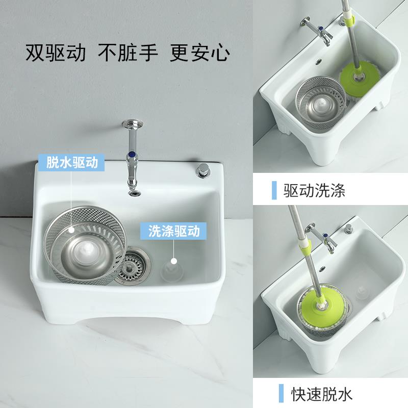 ALEV0L家拖把池高脚双驱动拖布池1阳台生间陶瓷大室用外卫拖把盆