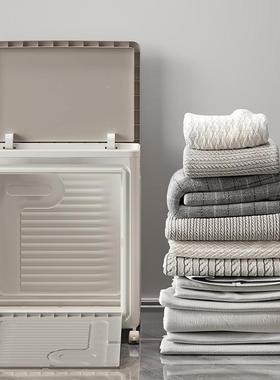 衣收纳箱家用大容衣量翻盖整箱卧室物被子可折88631叠收纳柜服储