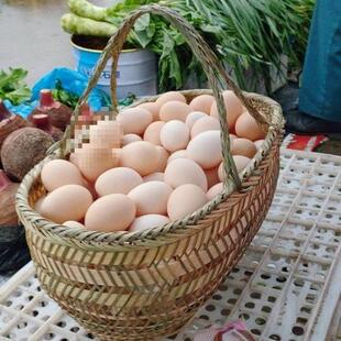 挂篮手工竹竹篮子竹编织手提菜篮竹子鸡篮水果蛋AL100286收纳竹篮