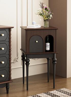 加物文中古边柜客架柜小户型床厅头57971置实木沙发边几边柜法式