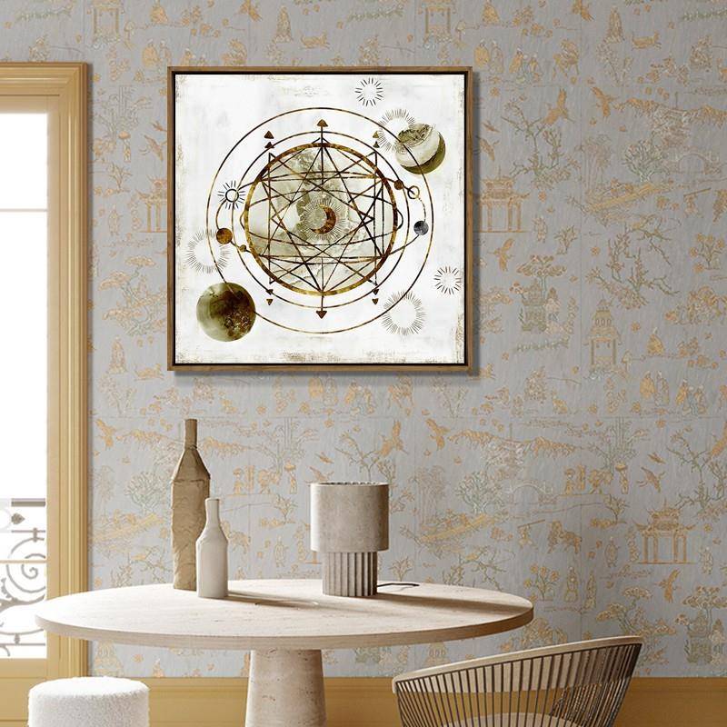 星座意创艺术装饰2220画抽象油布星空画太阳月亮过宇宙墙壁挂画道