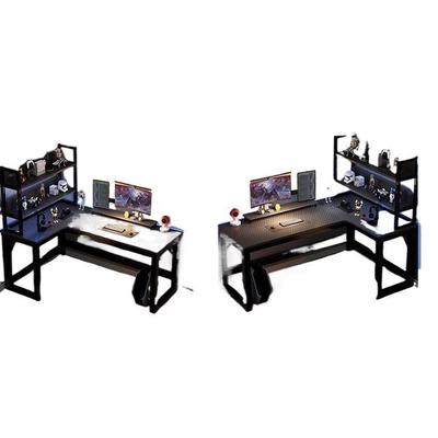 转拐角桌台式电脑桌家桌用电竞桌架书无品牌/桌书一体卧室角子员