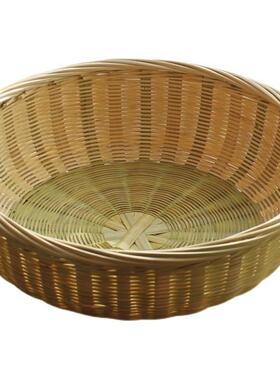 筐带底座家用水果篮果盘手篮竹制品馒头筐竹IVG工点心篮竹竹编竹