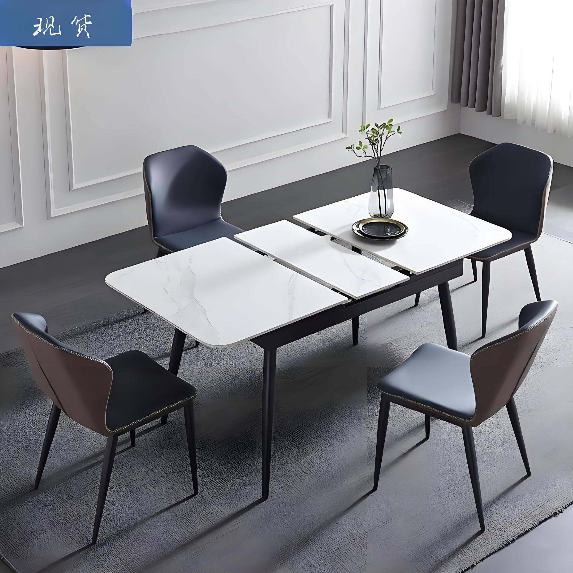 岩板餐桌长方形可伸加长小户家用2025新餐桌餐椅型折叠缩饭桌餐桌,商业/办公家具,餐桌椅系列,淘宝优惠券,粉丝福利购,淘宝优惠卷