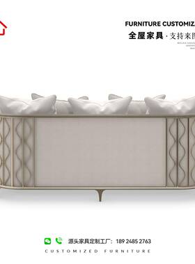 美复式轻式奢布实艺沙发后现代简约网红款法欧式77882木别墅家具