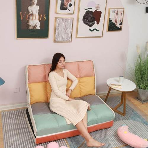 人懒沙发折床PQP叠两用榻榻米单小人双人卧室阳台椅子躺椅户型网