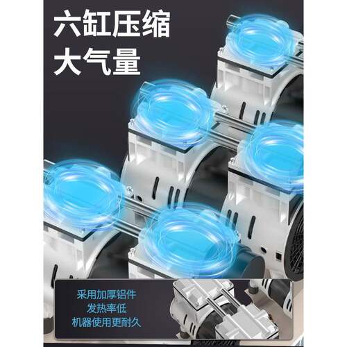 空工机静音无油喷小型2压20v木漆专550W-8L用磅工业高压打气泵空