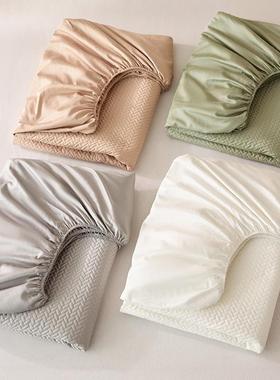 全棉简约色长绒夹棉床笠床罩棉防滑纯床垫保护罩轻QRL奢防棉纯尘