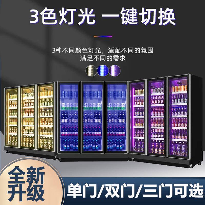 饮料展门示柜冷藏柜冷啤酒风冰柜保鲜柜商用立式双开酒吧KTVPVJ冰