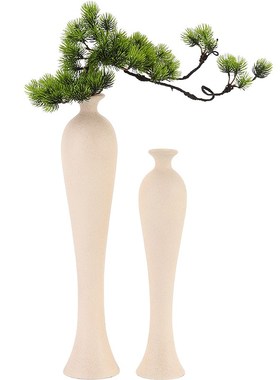 入户门玄关造景客客厅电视柜迎客松花瓶摆件细长S竖高档装饰工艺