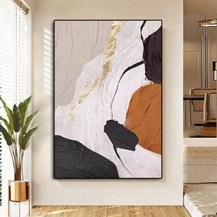 大芬村手绘油画抽象艺术客厅沙发背景墙装饰画轻奢高级感肌理挂画