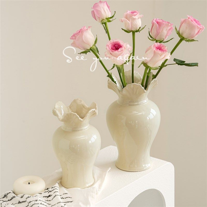 花瓶摆件客厅插花陶瓷高级感ins风水养鲜花玫瑰欧式创意中古装饰,家居饰品,花瓶,淘宝优惠券,粉丝福利购,淘宝优惠卷