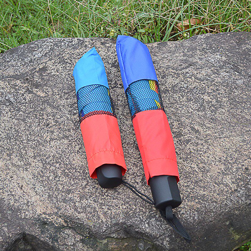 韩国创意折叠彩虹伞加固超大防风伞三折10骨带防水套晴雨两用伞