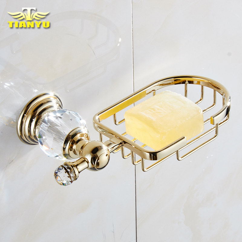 免打孔肥皂架盒水晶皂盒镀金色欧式浴室香皂碟皂网皂碟五金挂,家装主材,肥皂盒/皂碟,淘宝优惠券,粉丝福利购,淘宝优惠卷