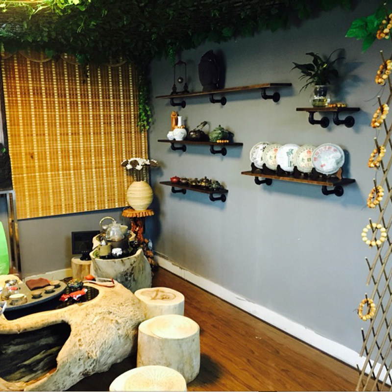 墙上置物架复古墙壁实木隔板壁挂一字搁板铁艺书架墙面水管装饰架,住宅家具,搁板/置物架/家用陈列架,淘宝优惠券,粉丝福利购,淘宝优惠卷