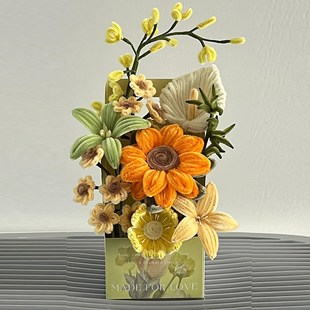 手工编织扭扭棒花束diy材料包郁金香向日葵成品花盒礼物送女朋友