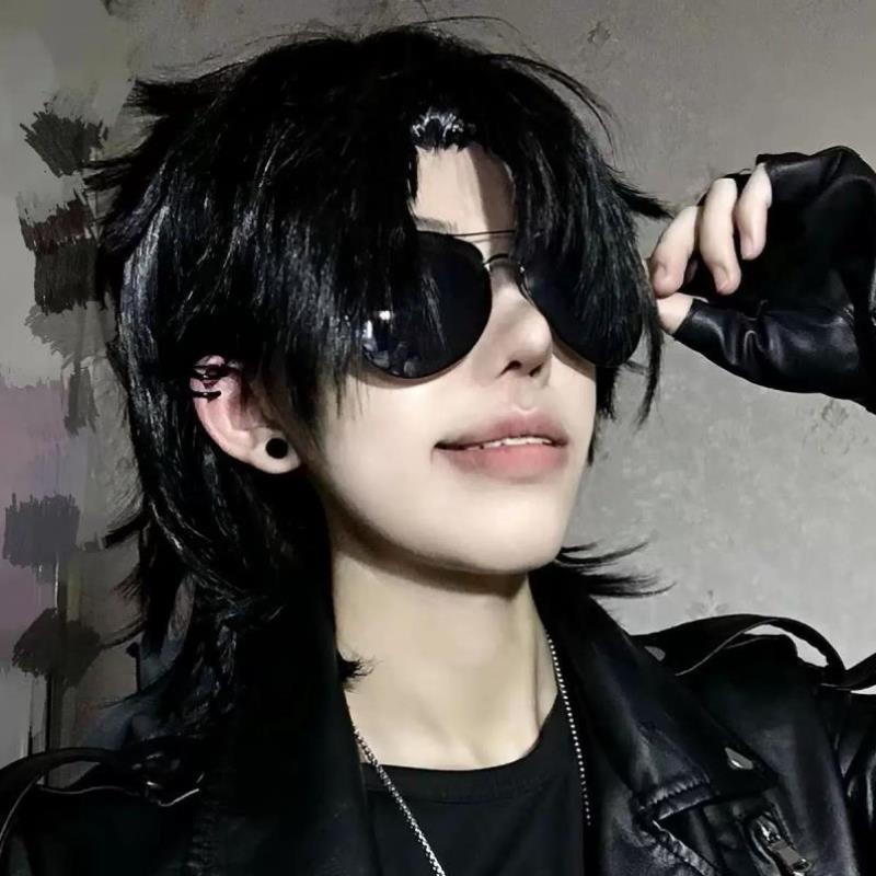 黑瞎子cos服假毛盗墓笔记无需修剪打毛顶仿真头皮漫展拍照头套