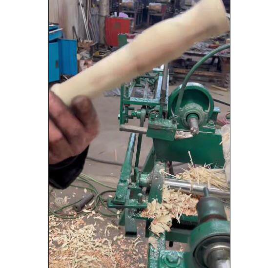 高效便捷实惠半自动木料打柸木柄成型一体机